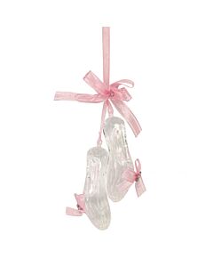 Gisela Graham Acrylic Pink Ribbon Ballet shoes